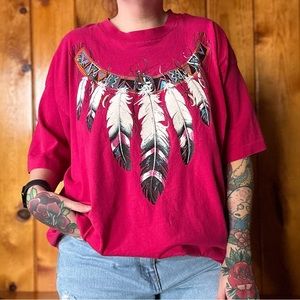 Vintage Native American Feathers Graphic Tee